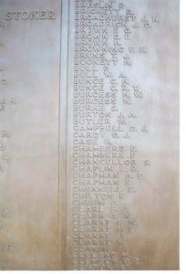 George Case’s Name engraved on the Chatham War Memorial